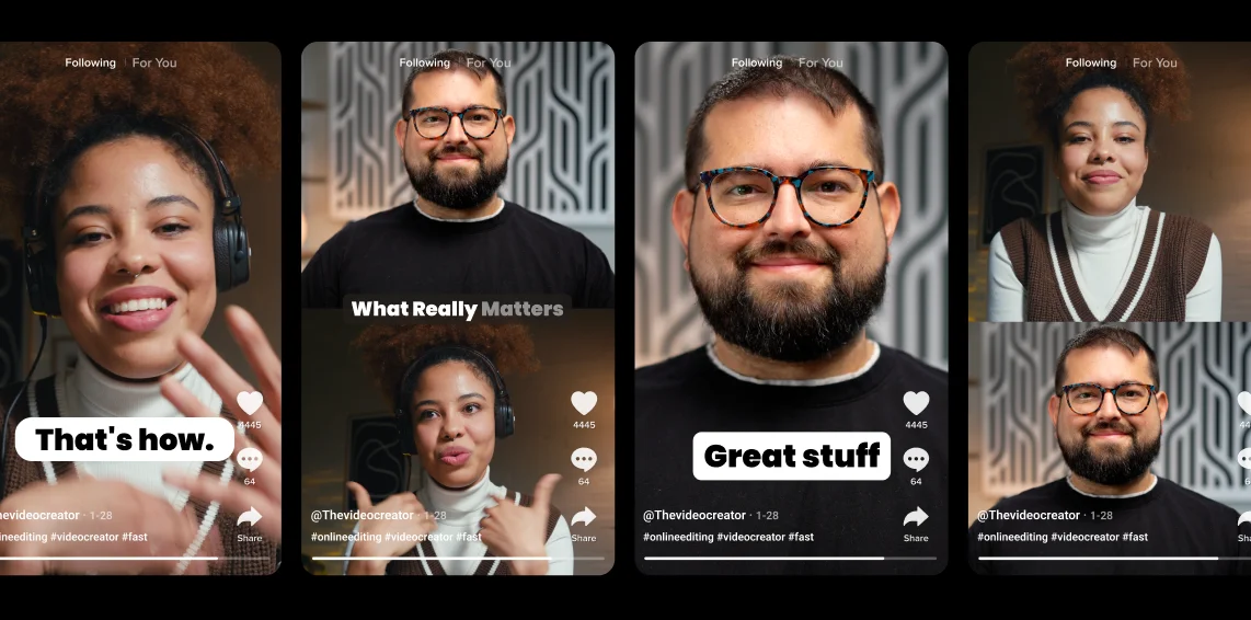 Short vertical videos created with Riverside Magic Clips