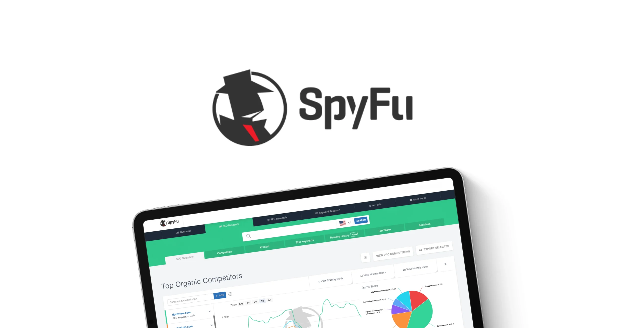 SpyFu competitor domain overview dashboard