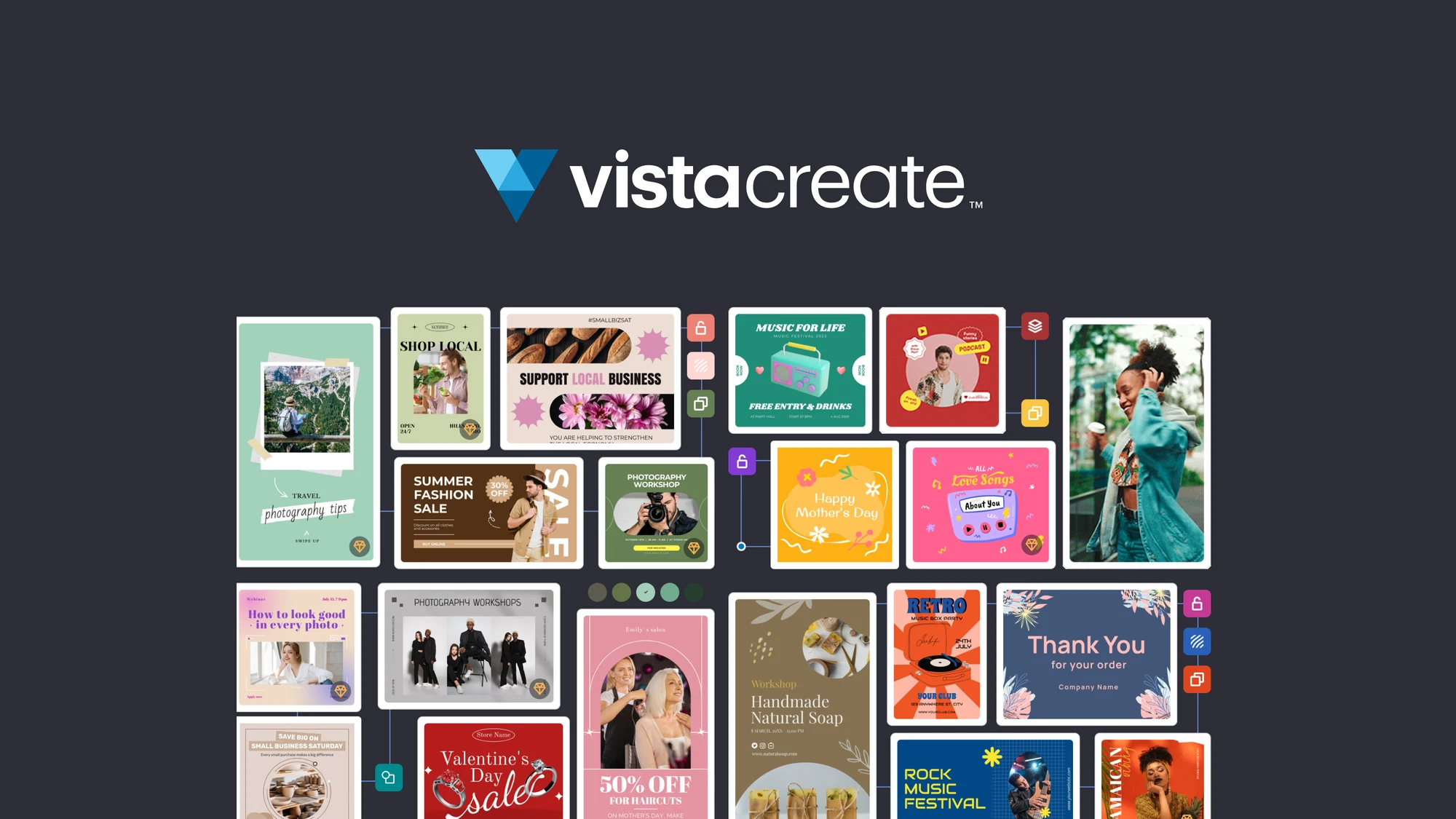 VistaCreate editor with social media design templates